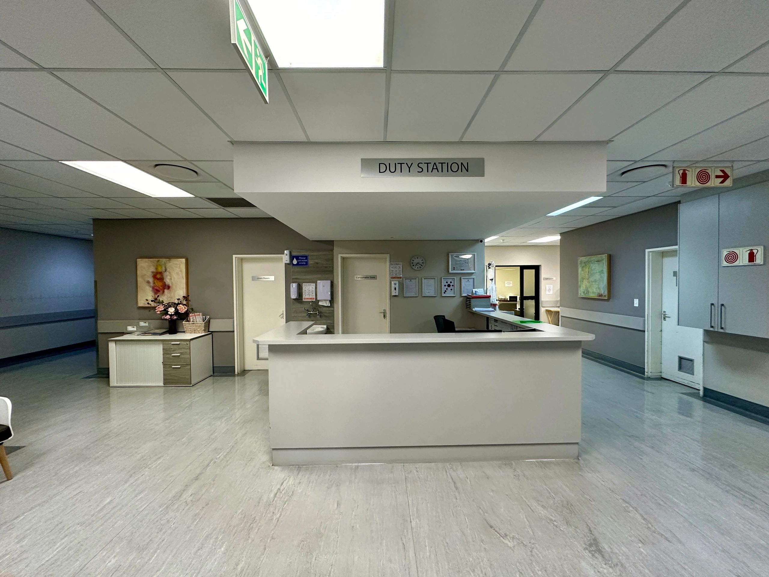 Reception desk at a modern medical clinic